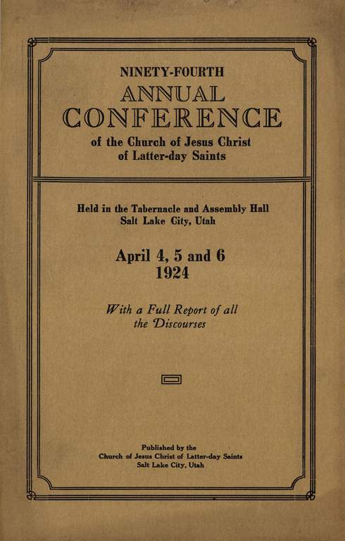 Music from April 1924 General Conference (1924)
