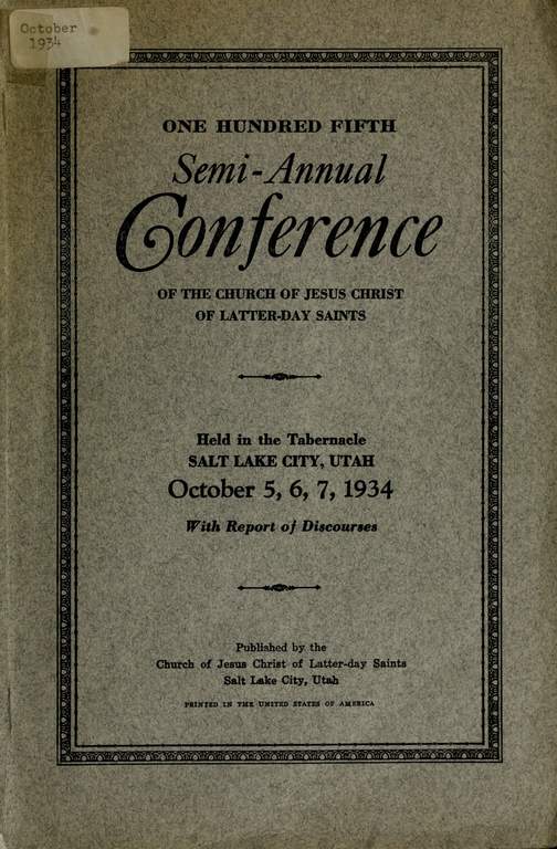 Music from October 1934 General Conference (1934)