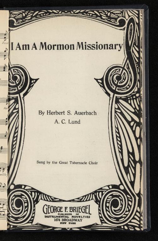 I Am A Mormon Missionary (1933)