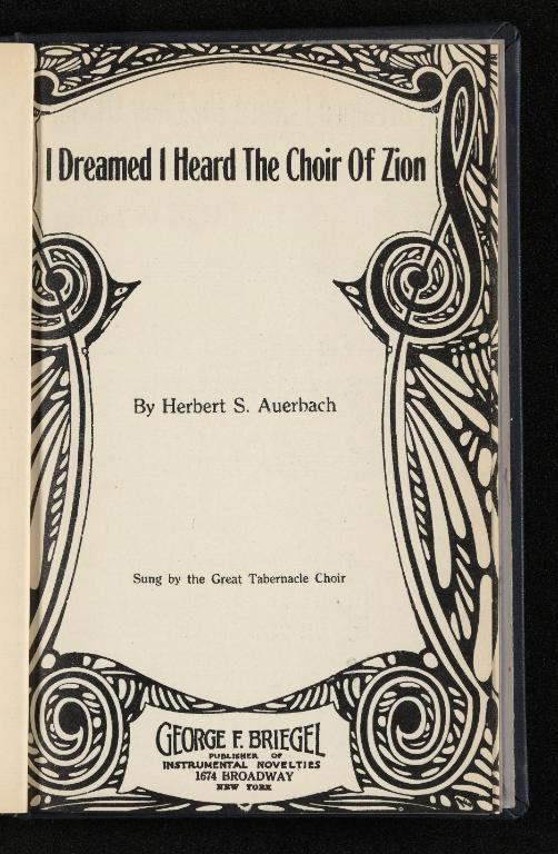 I Dreamed I Heard The Choir Of Zion (1933)