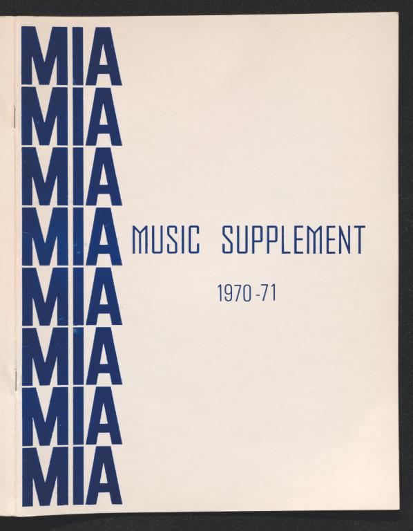 MIA Music Supplement, 1970–1971 (1970)