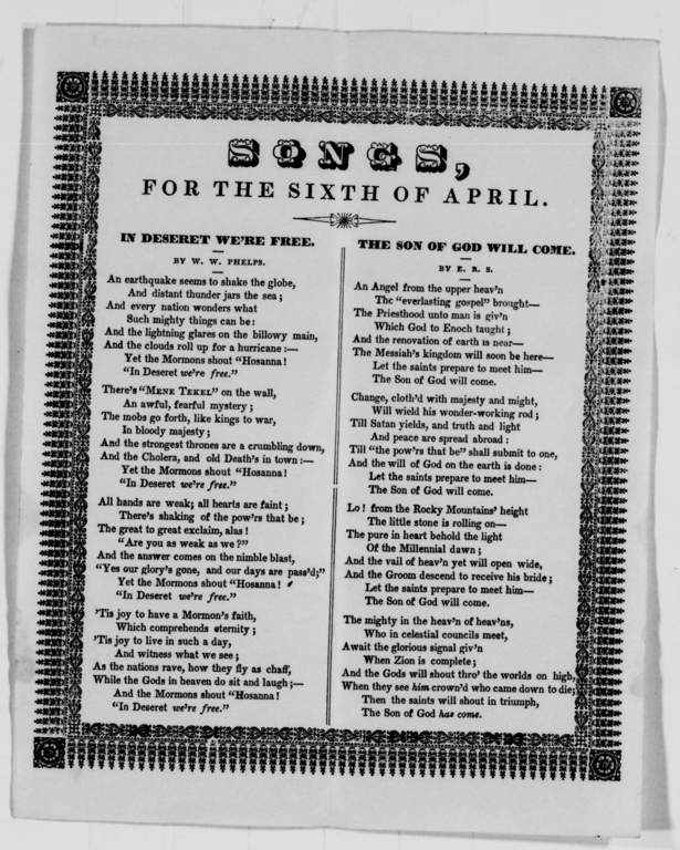 Songs, for the Sixth of April