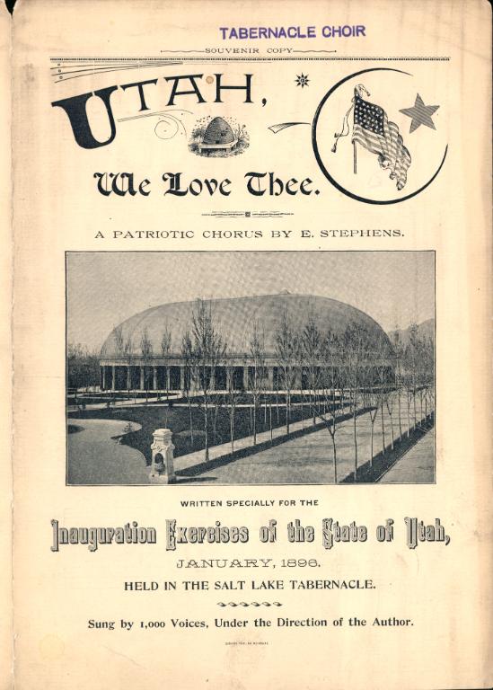 Utah, We Love Thee (1896)