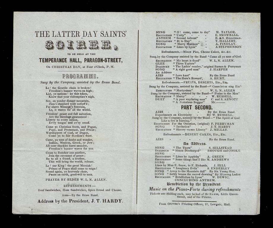 The Latter Day Saints’ Soiree (1852)