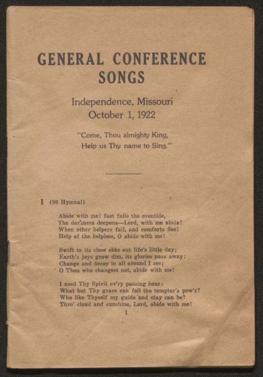 General Conference Songs (RLDS) (1922)