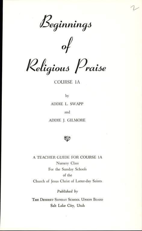 Beginnings of Religious Praise (1954)
