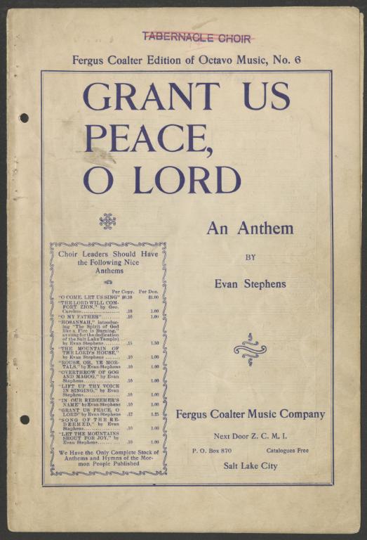 Grant Us Peace, O Lord (1910s)