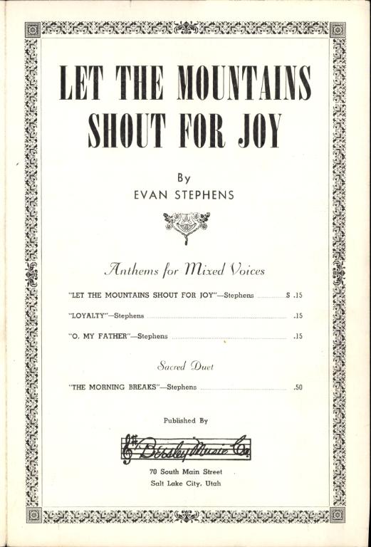 Let the Mountains Shout for Joy: An Anthem (1900ca)
